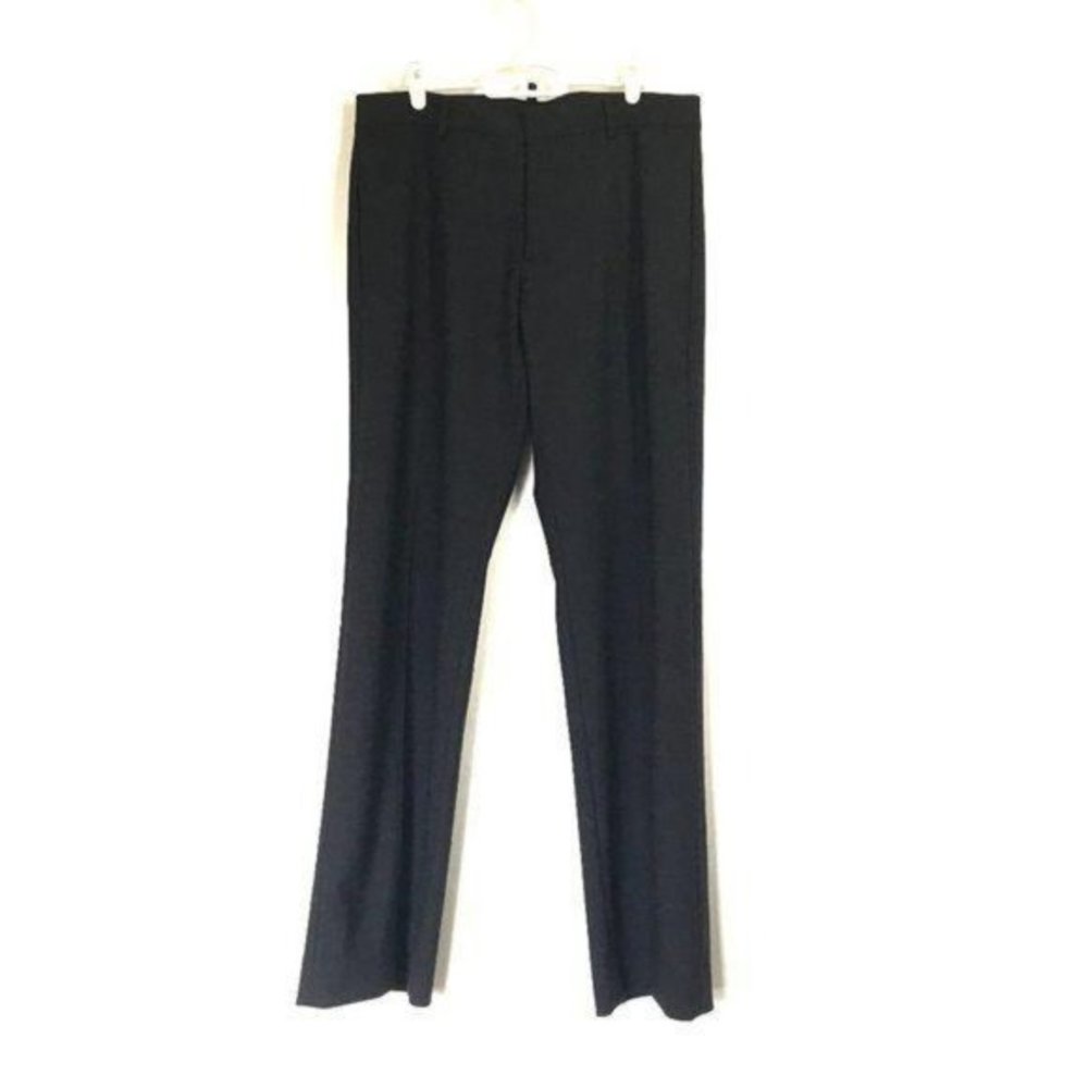DSQUARED Pants Gray Mid-Rise Wide-Leg Wool…